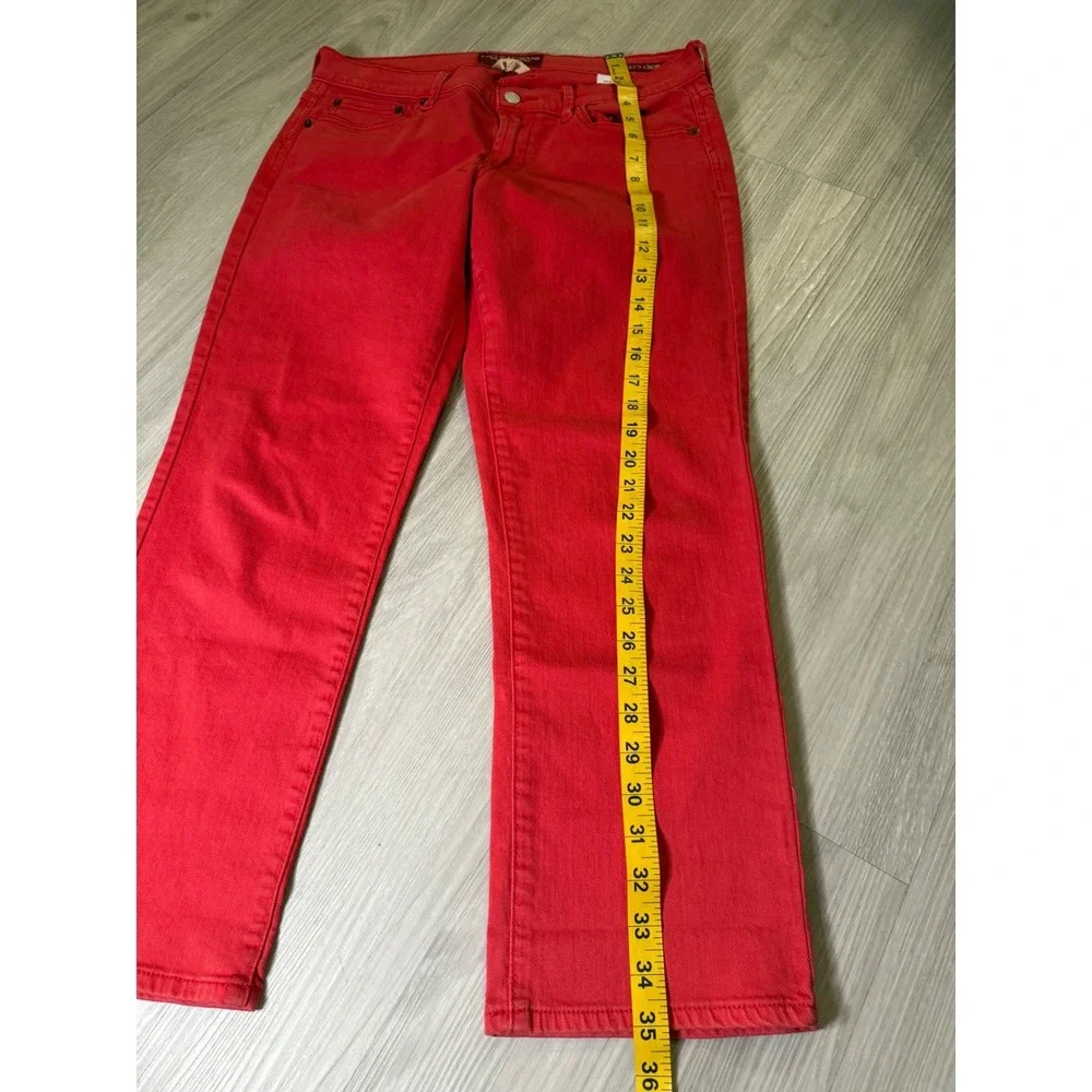 Lucky Brand Sweet N Crop Red Straight Leg Cropped Jeans Womens Size 8 29 7WC1010